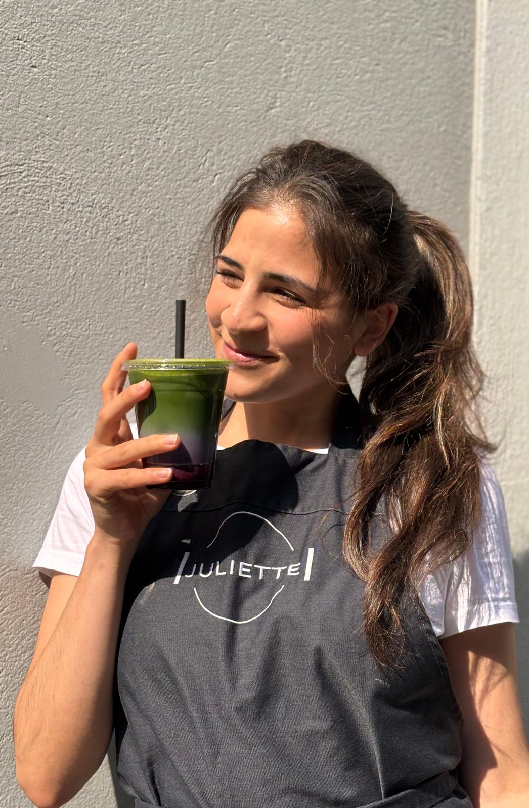 A fresh green matcha to-go from Juliette.